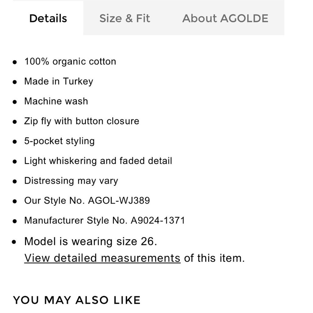 Agolde Lyle Rift Jeans Blue Straight High Rise - Picture 14 of 14